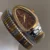 Snake Head Two-Tone Bracelet Watch Elegant Burgundy/Green Dial Watch