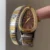 Snake Head Two-Tone Bracelet Watch Elegant Burgundy/Green Dial Watch