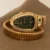 Luxury Snake Head Ladies Watch Gold Bracelet Green Dial Watch