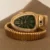 Luxury Snake Head Ladies Watch Gold Bracelet Green Dial Watch