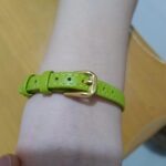 Chic Round Small Face Green/Pink Leather Ladies Watch for Petite Wrist