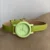 Chic Round Small Face Green/Pink Leather Ladies Watch for Petite Wrist - green