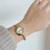 Minimalist Gold Cable Bangle Watch for Women Silver Dial Ladies Watch