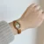 Modern Casual Oval Dial Watch Brown Leather Strap Watch for Women