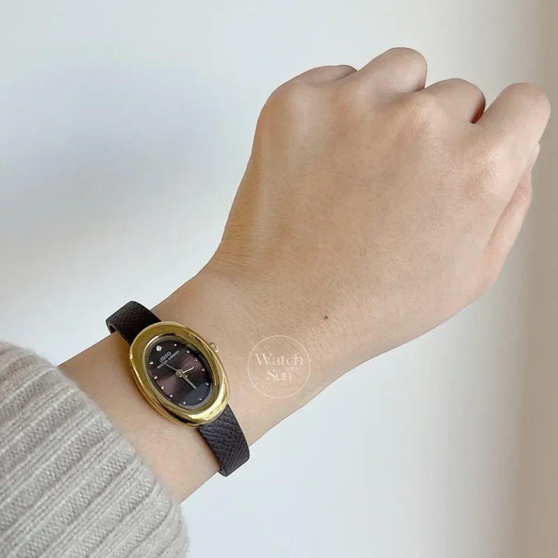 Modern Casual Oval Dial Watch Brown Leather Strap Watch for Women