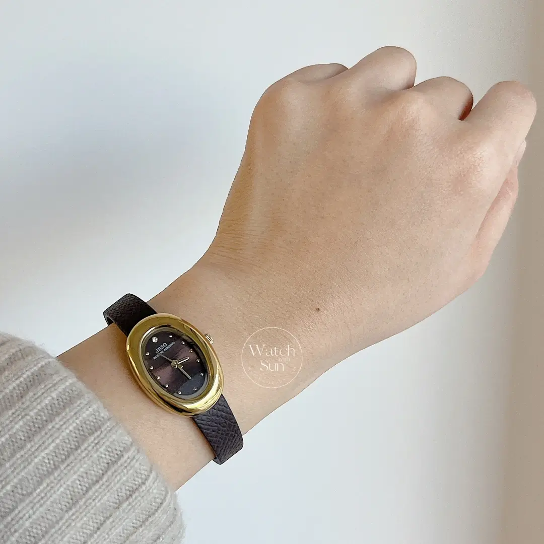 Modern Casual Oval Dial Watch Brown Leather Strap Watch for Women