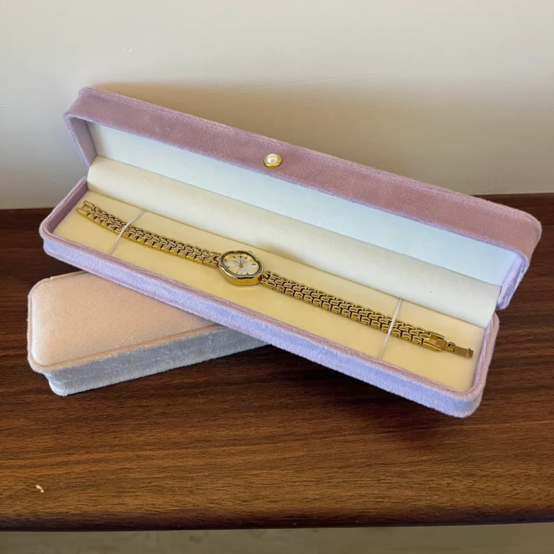 wws830-5 Elegant Pink/Blue/Green/Purple Velvet Pearl Jewelry Gift Box