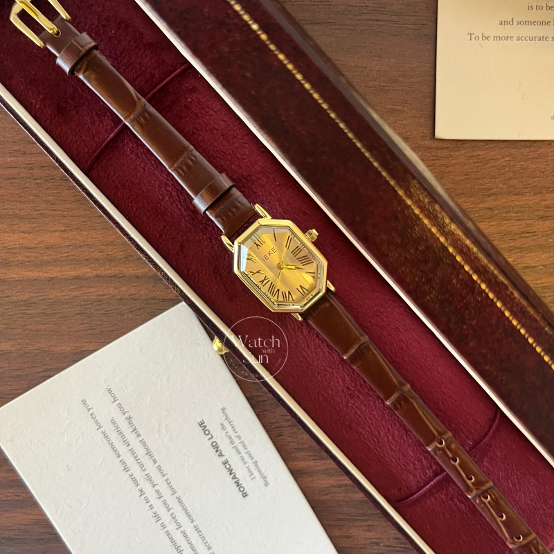 N322-4 Chic Style Brown/Black Genuine Leather Watch