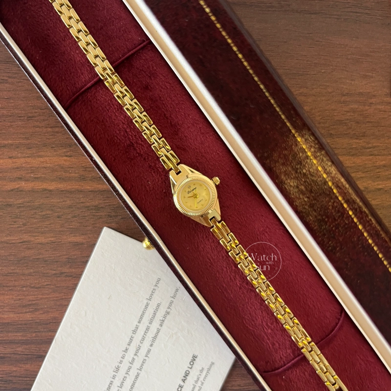 Dainty Gold Small Round Face Women's Watch