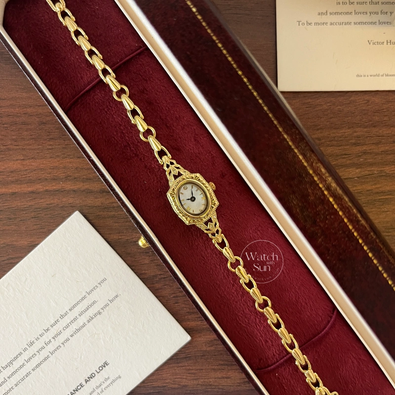 N609-1 Vintage Gold Watches for Women Mother of Pearl Dial Watches