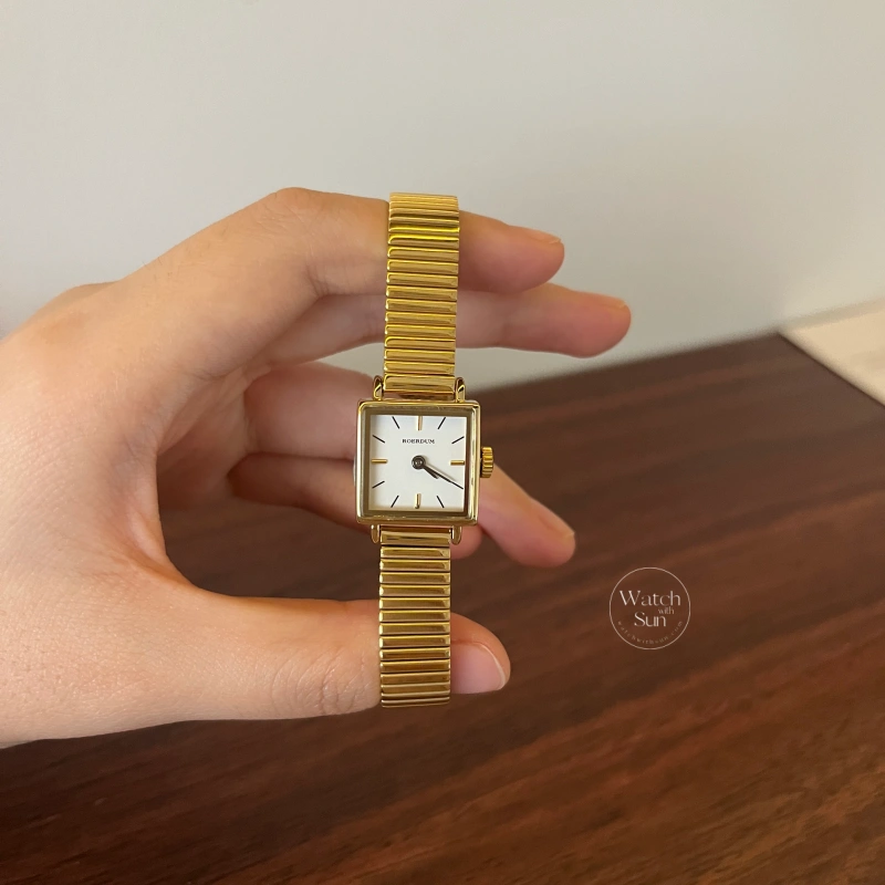 Dainty Gold Small Square Bracelet Watch for Women